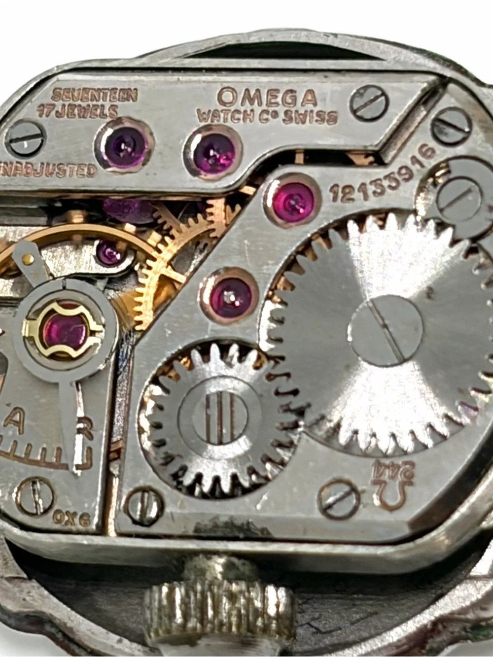 Antique Omega White 10k Gold Filled Mechanical Wind Vintage Wrist Watch WORKING